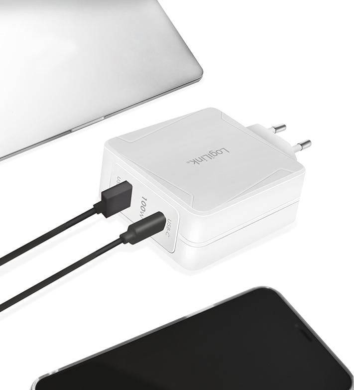 USB Virtalähde 100W USB-C, USB-A PD 5-20V