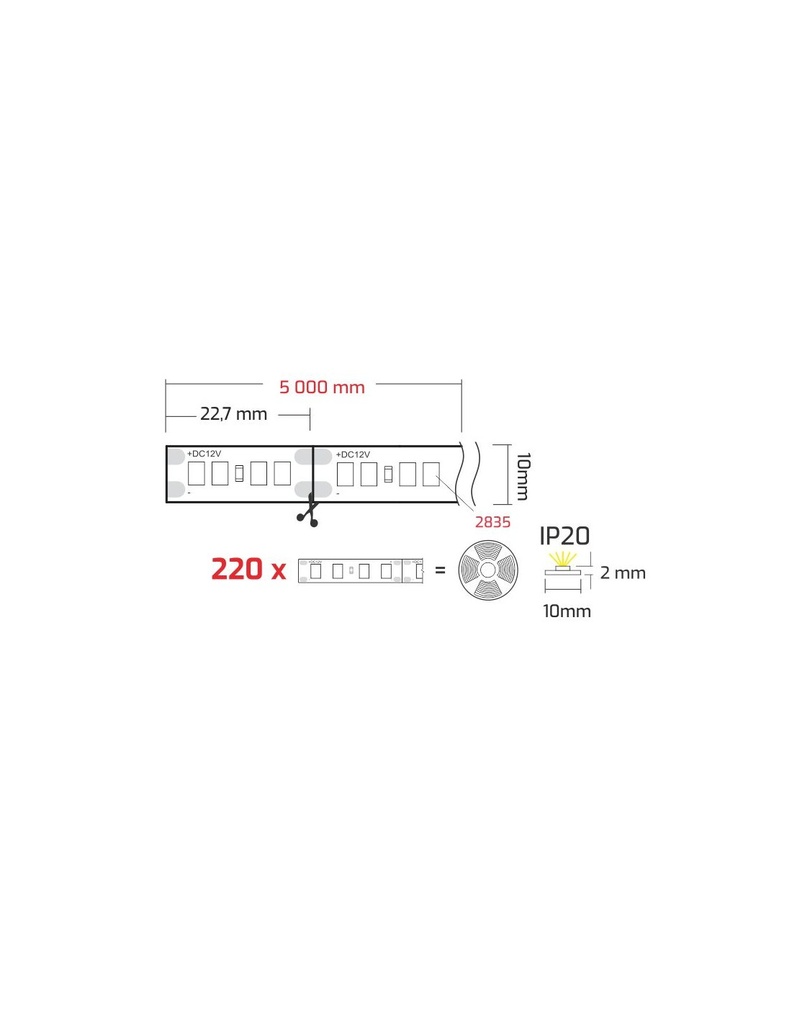 LED-nauha &quot;future&quot; 17w/m, 2500lm. 176Led/m. 3000K