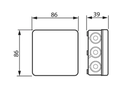 JAKORASIA ABB AP9, 86x86mm IP65 VALKOINEN, ABB