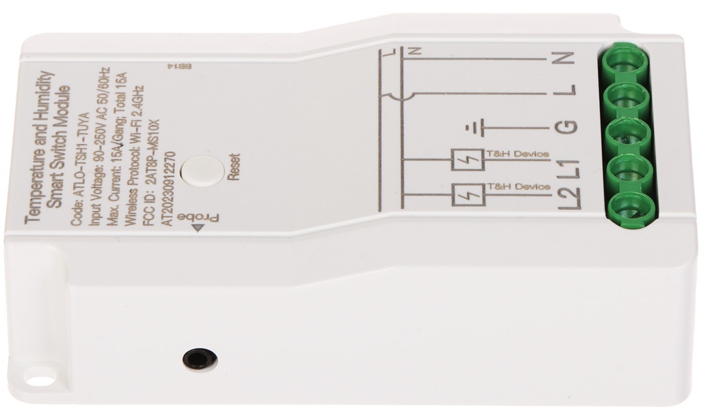 Wlan älyrele lämpötilan mittausanturilla, Max 3750W  -40-80 °C