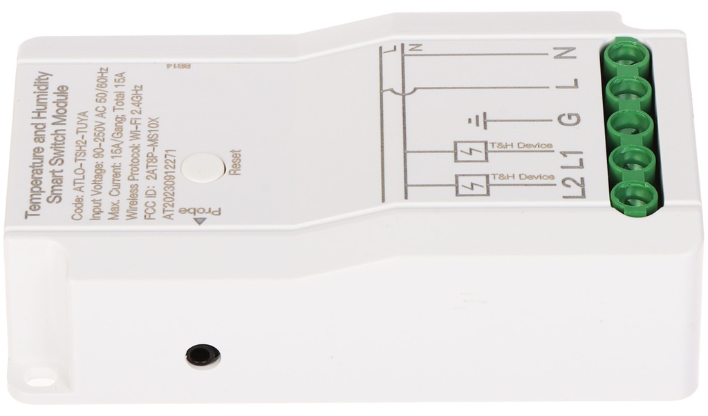 Wlan älyrele lämpötila- ja kosteus  mittausanturilla, Max 3750 W  -40-80 °C