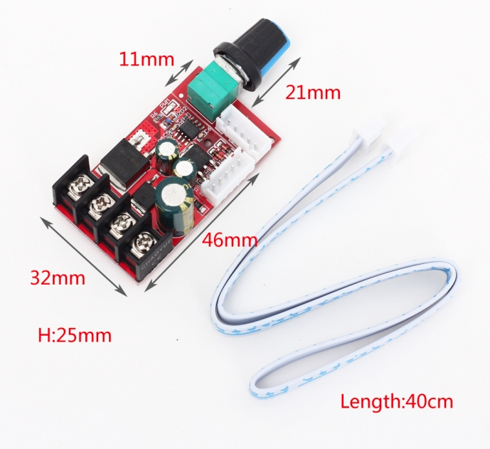 DC-Tehonsäädin 10-50V 10A irroitettavalla potentiometrillä PWM