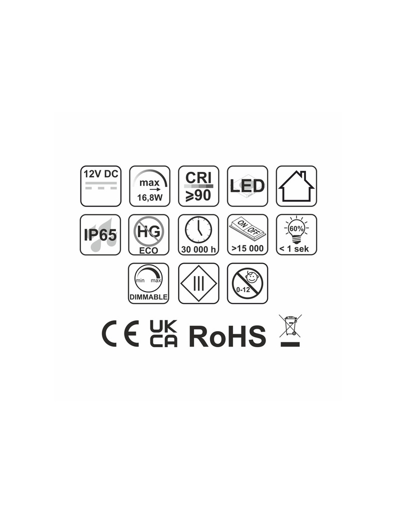 Uutuus! LED-Nauha COB/CCT 2800-7000K IP65, 12V, Design Light