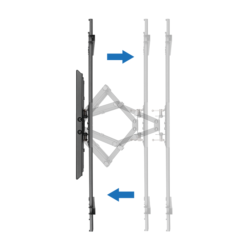TV-seinäteline, 37–80&quot;, kallistuva, kääntyvä, enint. 60 kg.