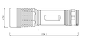 LED Taskulamppu 3x AAA, 280lm, 200m, IPX7, Musta, RND