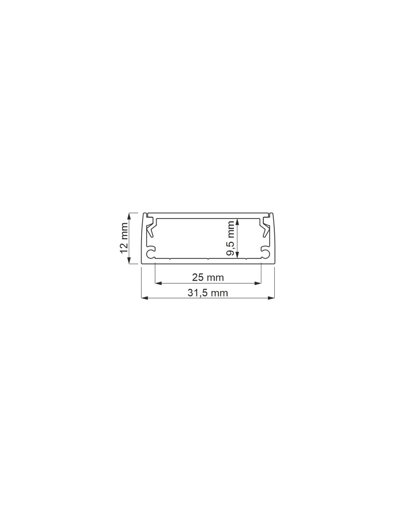 LED-profiili pinta-asennus ALUMIINI  opaalikannella, 31x12mm. 3m.
