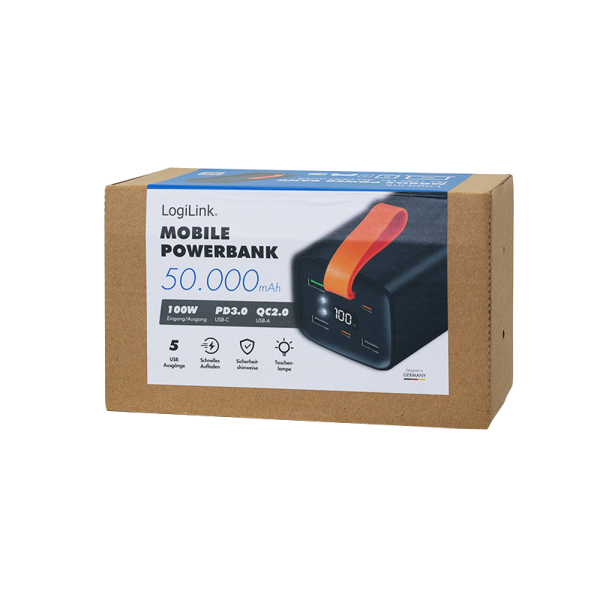 Varavirtalähde 50 000 mAh, QC 3.0 ja PD 3.0 100 W,