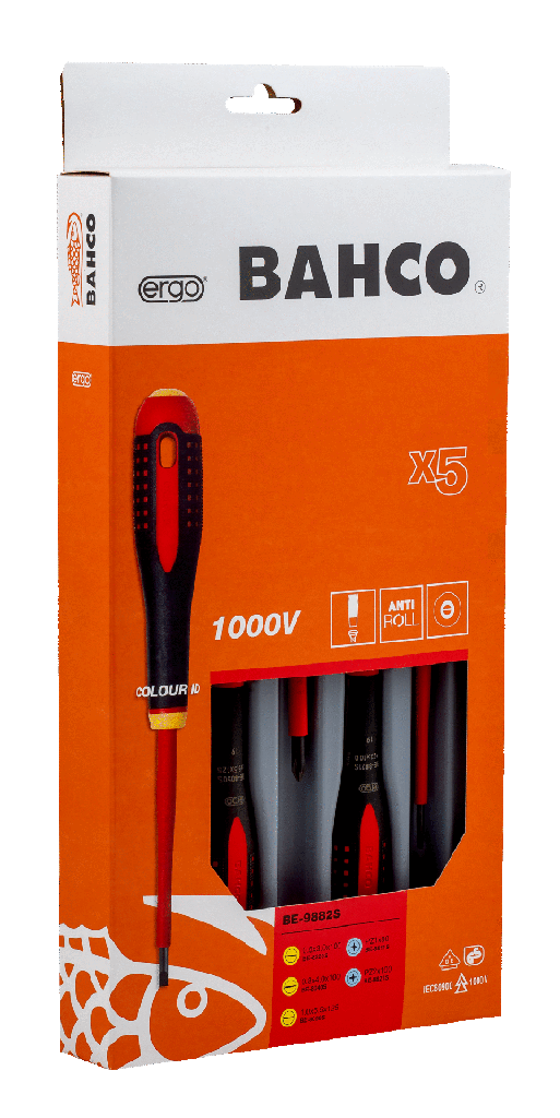 Ruuvitalttasarja ERGO™ VDE 5kpl. BE-9882S, BAHCO