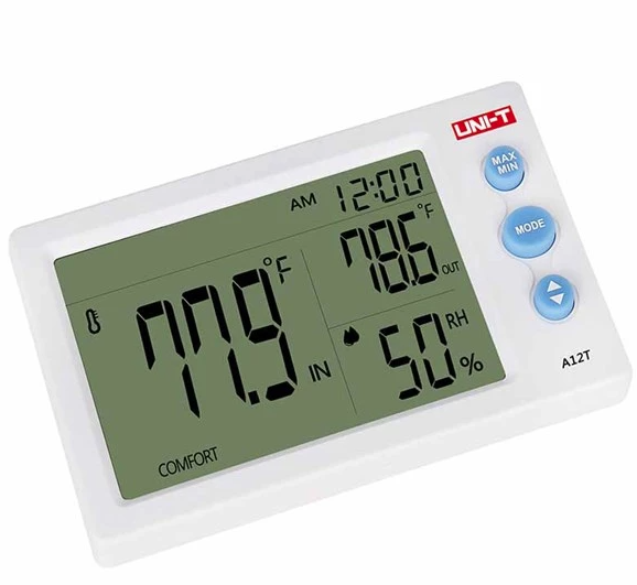 A12T-lämpötila-kosteusmittari, Sisä/ulko, UNI-T