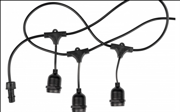 Ulkokäyttöön tarkoitettu valosarja – 15 kpl E27 -ripustettavia kantoja (14,4 m)