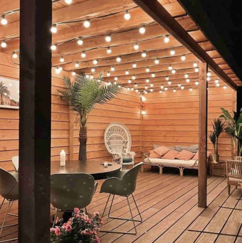 Ulkokäyttöön tarkoitettu valosarja – 15 kpl E27 -ripustettavia kantoja (14,4 m)