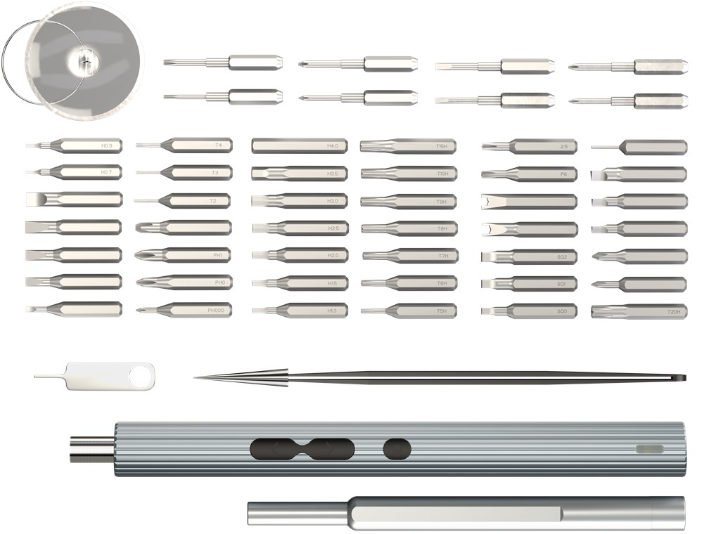 58-in-1 sähköruuvimeisseli ja 50-osainen tarkkuuskärkisarja, Goobay