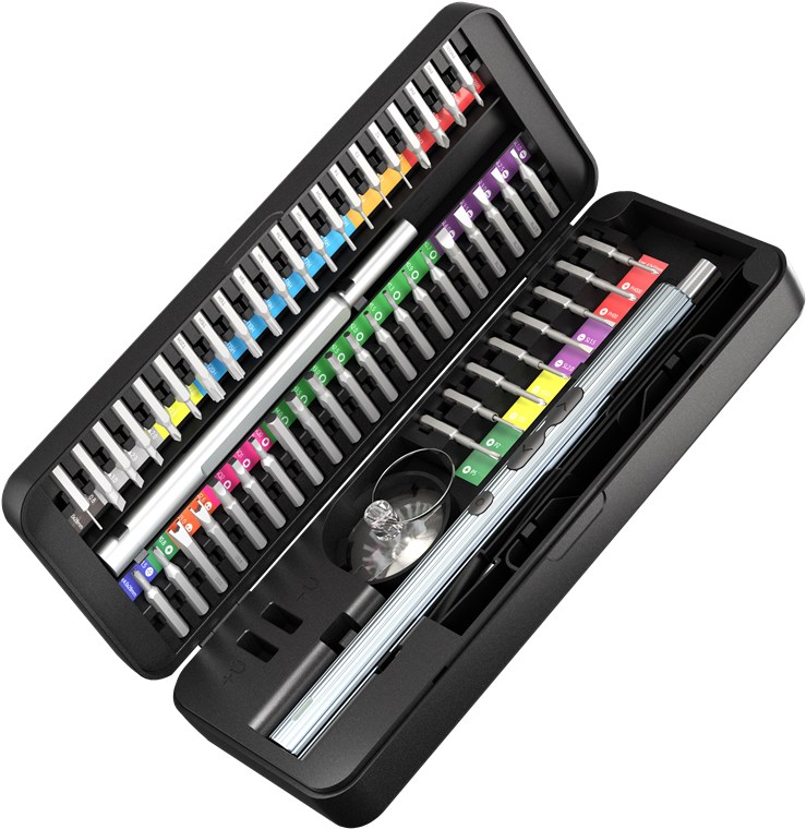 58-in-1 sähköruuvimeisseli ja 50-osainen tarkkuuskärkisarja, Goobay