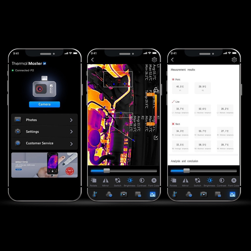 P2 Pro lämpökamera Androidille "mini" sis Makro objektiivi, InfiRay/Thermal Master