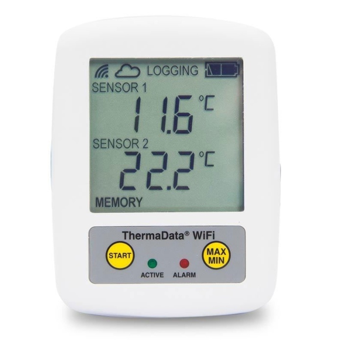ThermaData TD2TC – WiFi-lämpötilaloggeri, 2-kanavainen (Type K / Type T), ETI