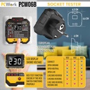 Pistorasiatesteri Näyöllä ja vikaviralaukaisulla, CAT II 300V PCWork