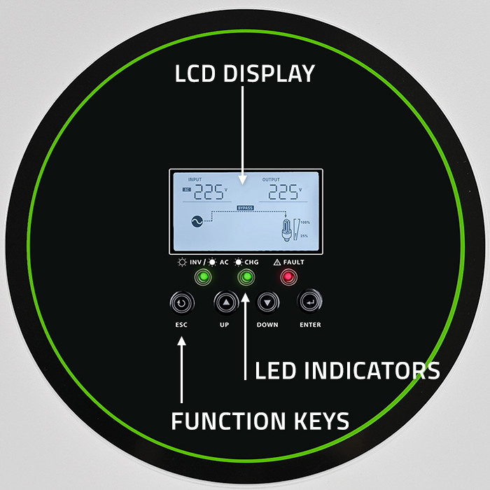 Off-grid-hybridi-invertteri 3500, LiFePO4-, AGM-, GEL- ja Deep Cycle, QOLTEC