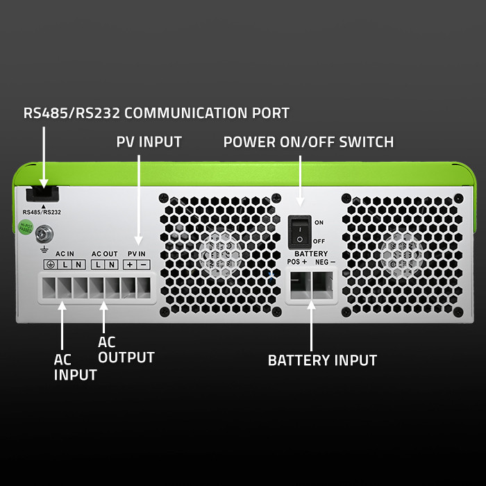 Off-grid-hybridi-invertteri 3500, LiFePO4-, AGM-, GEL- ja Deep Cycle, QOLTEC