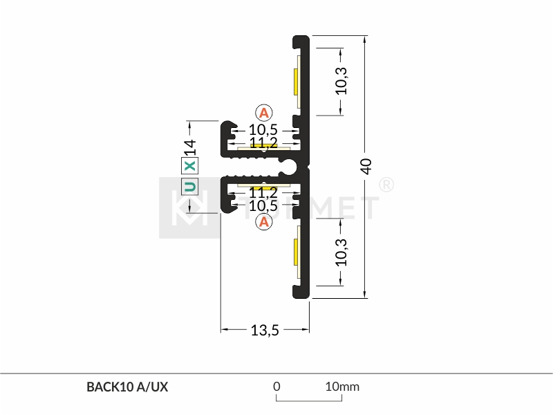 LED profiili BACK10 2m. Anod.
