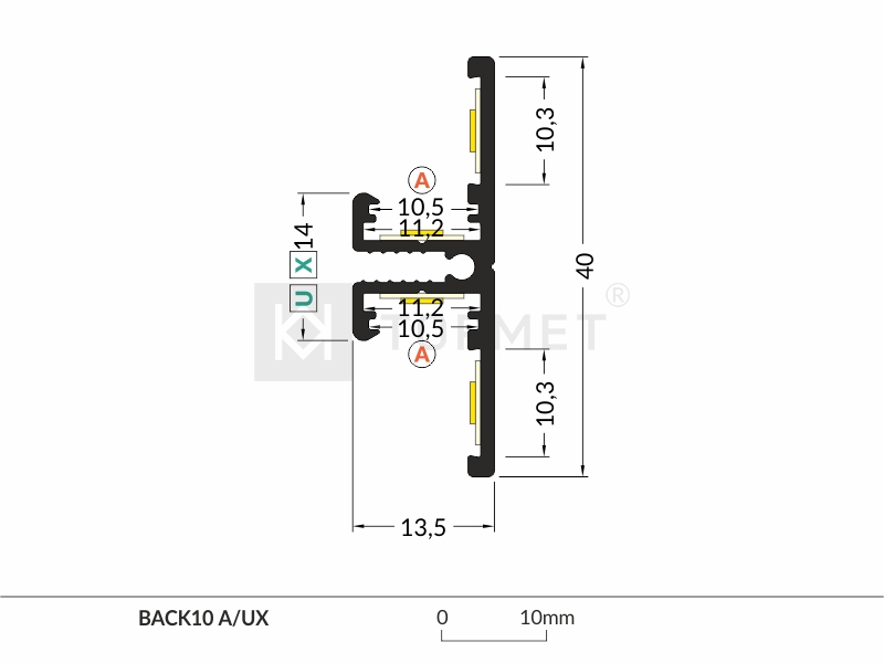 LED profiili BACK10 2m. Anod.