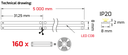 LED-nauha COB, 3000K, 12V, 11W/m. 1050lm/m.