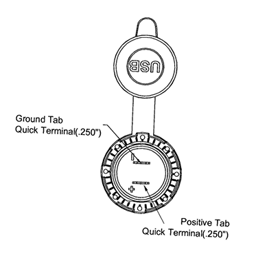 USB-Virtalähde uppoasennus 29mm. reikään