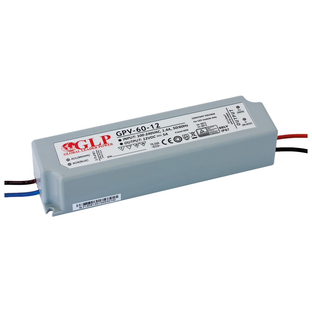 LED-virtalähde 12Vdc/60W IP67