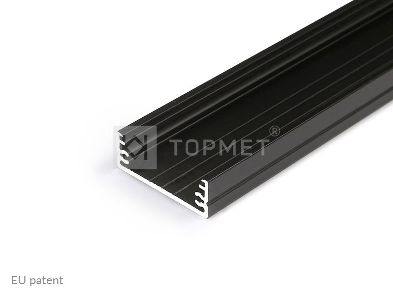 LED Profiili leveä 24mm. 2m. musta WIDE