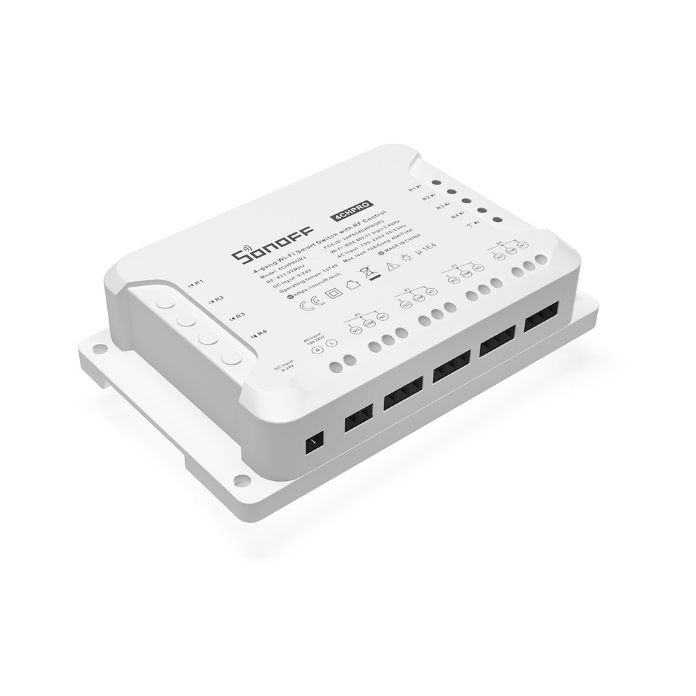 Sonoff 4CH PRO (R3) WiFi + RF-älyrelekytkin 4 kan. RF + DC tulo