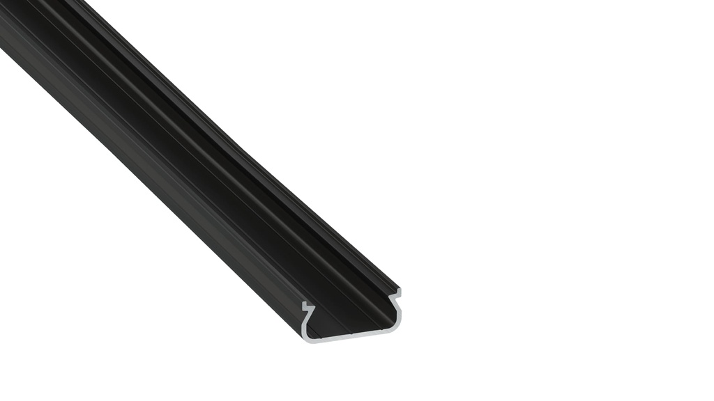 LED-profiilisetti Musta 202cm. Sis päätypalat 2kpl. TEKKNI