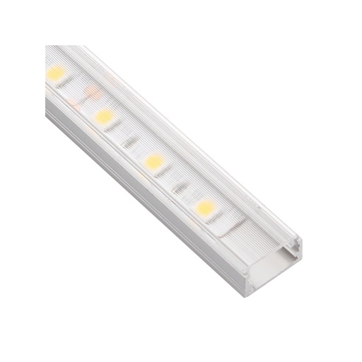 [PROF-LINEXL-TR-2M-W] LED-profiili pinta-asennus eloksoitu alumiini  kirkkaalla kannella, 16x7mm. 2m.