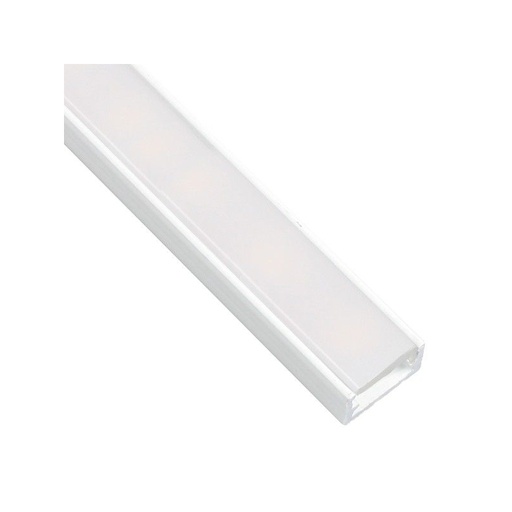 [PROFIL-LINEM-OP-2M-B] LED-profiili mini, pinta-asennus maalattu valkoinen opaalikannella 14x7 mm. 2M