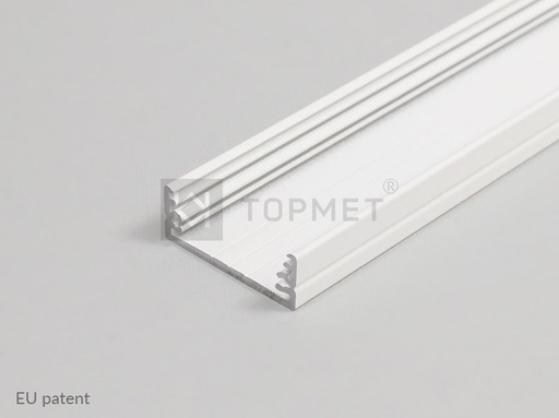 [84030001] LED Profiili leveä 24mm. 2m. valkoinen WIDE