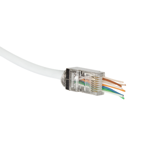 [RJ45T-EKRAN*P100] Suojattu RJ45 liitin läpijohdotettava 100 kpl.