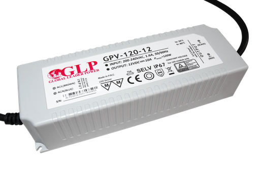 [GPV-120-12] LED virtalähde 120W/12V IP67 tuplasuojaus