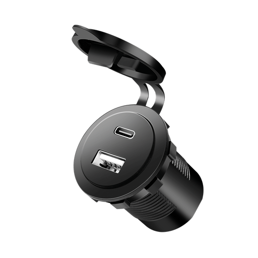 [SMEUSBA+C] BF25 USB Latauslaite Uppo 29mm. USB-A/USB-C, PD 3.0