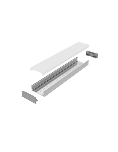 [PROF-NARVI-AL-OP-3M] LED-profiili pinta-asennus ALUMIINI  opaalikannella, 31x12mm. 3m.