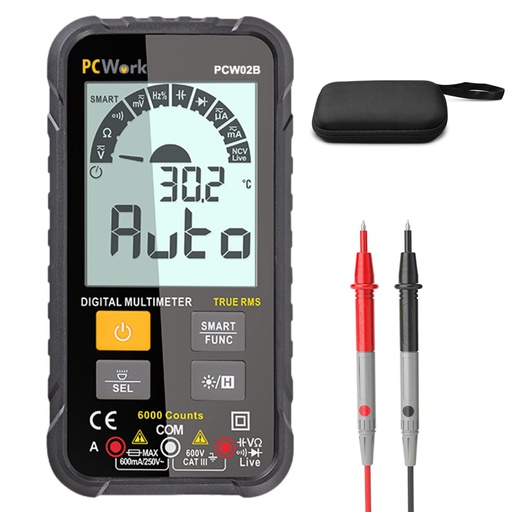 [PCW02B] PCW02B  Yleismittari Mini Smart True RMS, CAT III 600V
