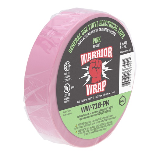 [WW-716-PK] Sähköteippi Pinkki 19mm, 18 m